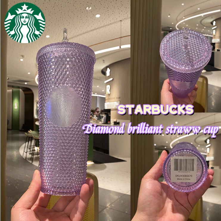 Cốc nhựa có thể tái sử dụng của Starbucks dòng Durian vân kim cương có thể tái sử dụng nhiều màu tùy chọn