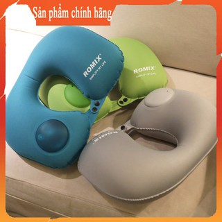 [FREESHIP]GỐI CHỮ U, GỐI KÊ CỔ BƠM HƠI VẢI LỤA RH34 ROMIX CHÍNH HÃNG