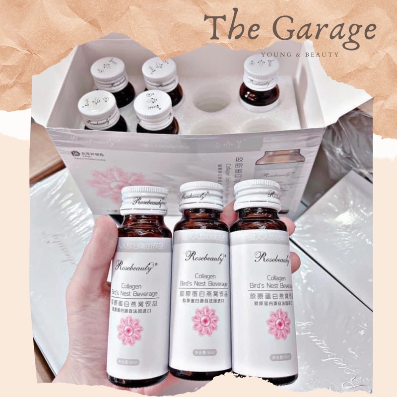 Nước Uống collagen yến rose beauty, Trẻ Hóa Da, Giúp Da Căng Mịn Sáng Bóng