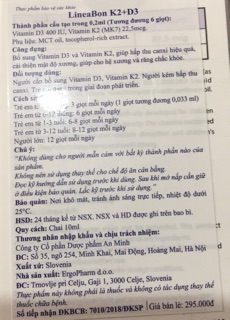 Vitamin K2+D3 LineaBon ( có quà tặng kèm)