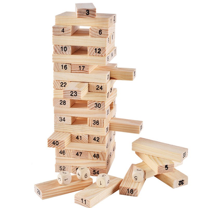 Đồ Chơi Rút Gỗ Thông Minh 54 Thanh Mini Cho Bé