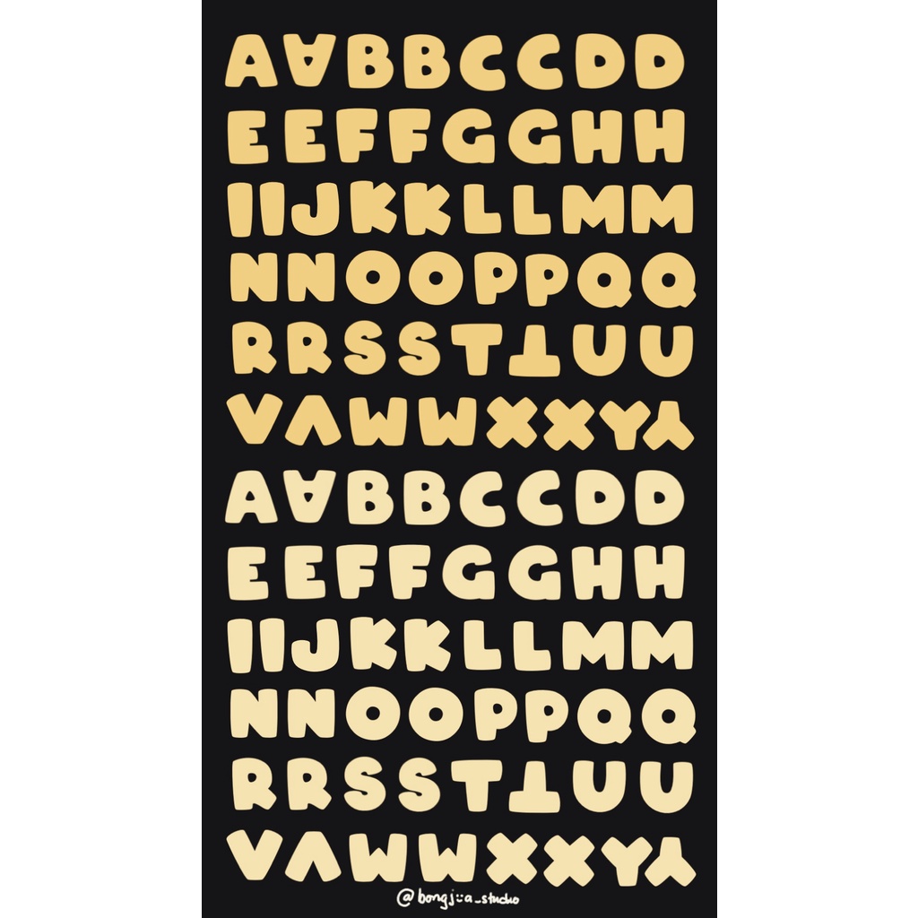 Sticker trang trí Two Toned Alphabet Bongjua Studio