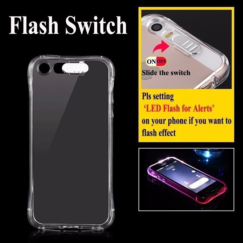 Cuộc gọi đến Đèn flash LED Ốp lưng TPU cho iphone 6 6s 6plus 6splus 7 8 7plus 8plusX XS XR XS Max