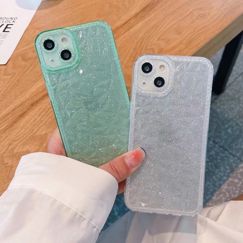 Ốp Điện Thoại Mềm Trong Suốt Chống Sốc Họa Tiết Kim Cương Cho iPhone 11 12 13 Pro Max XS X XR 7 8 plus