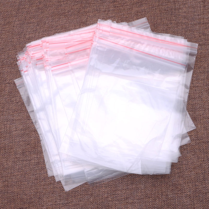 Set 100 Túi Zip Bằng Nhựa Có Thể Đóng Lại 8 Kích Cỡ Tiện Dụng