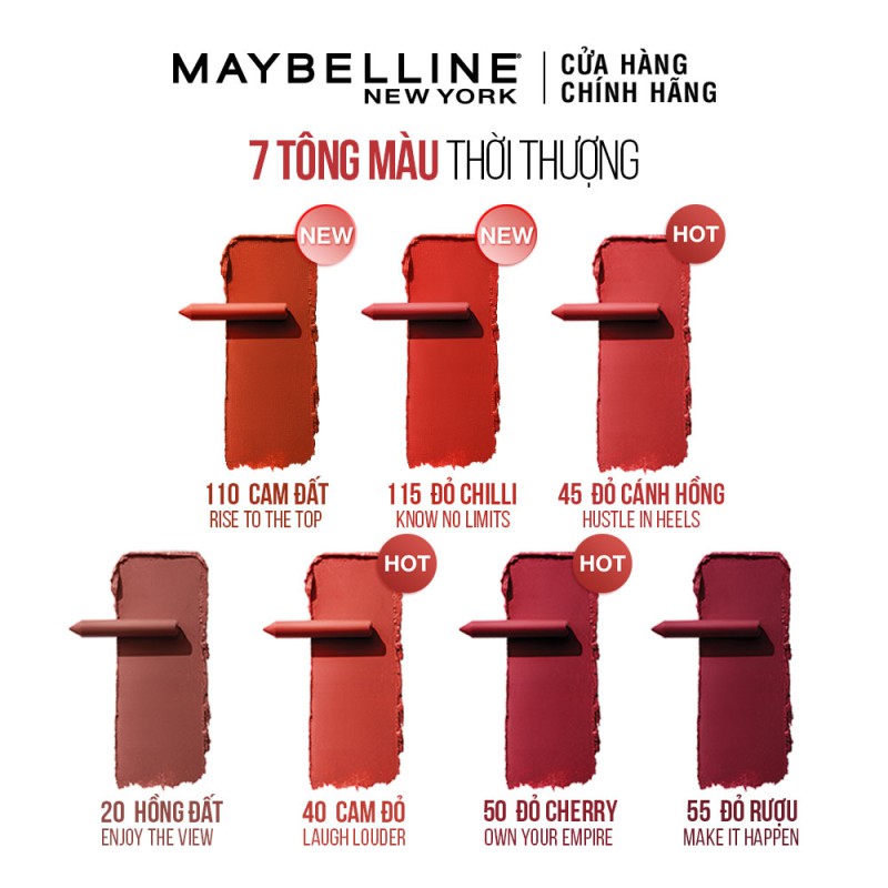 Son bút chì mịn lì 8h lâu trôi Maybelline New York Super Stay Ink Crayon Lipstick 1.2g | Thế Giới Skin Care