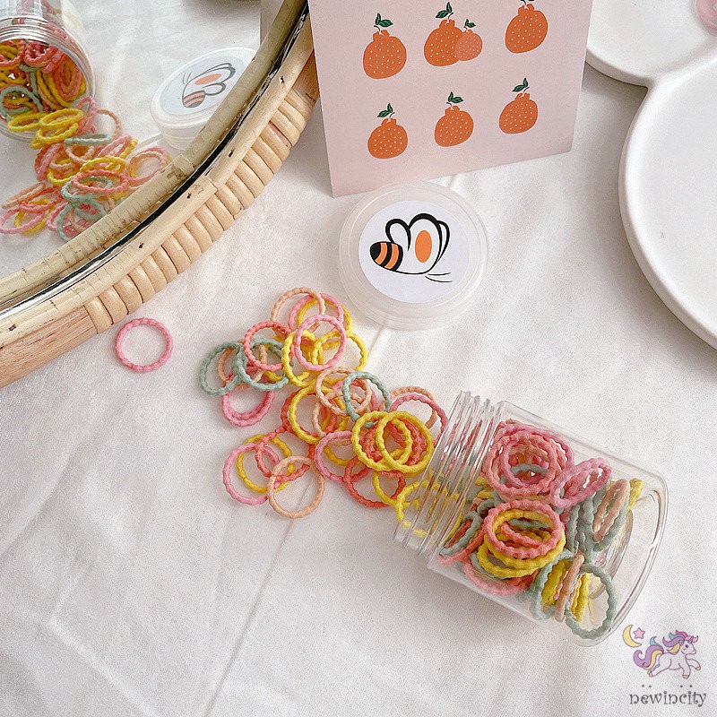 Dây buộc tóc bằng cao su màu huỳnh quang phong cách Hàn Quốc cho bé gái