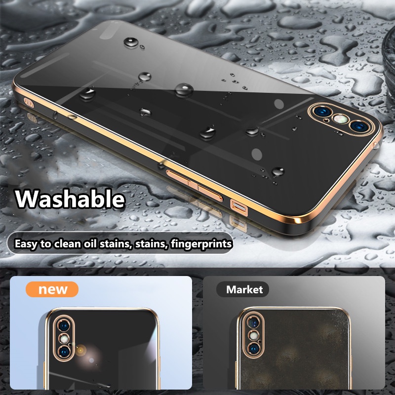 Ốp Điện Thoại Kính Cường Lực Cứng Viền Silicon Dẻo Tráng Gương Sang Trọng Chống Sốc Cho iPhone x xs max xr