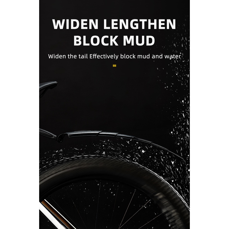 Chắn bùn rút Rockbros Tấm Chắn Bùn Trước Sau Cho Xe Đạp Leo Núi