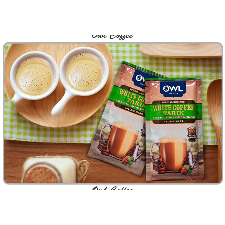 Cà phê trắng Vị hạt phỉ - OWL White Coffee Tarik Hazelunt