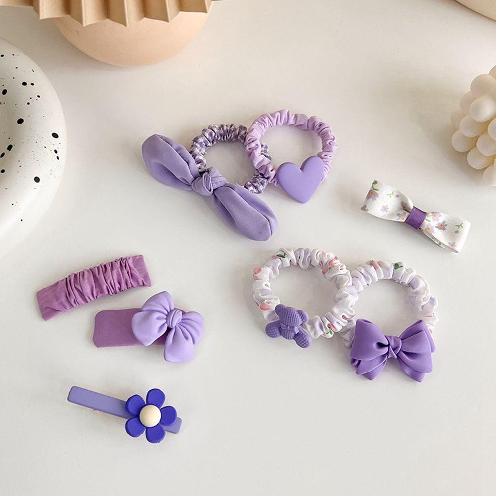 Kẹp Tóc Màu Tím Đính Hoa / Trái Tim / Gấu Ngọt Ngào Cho Nữ