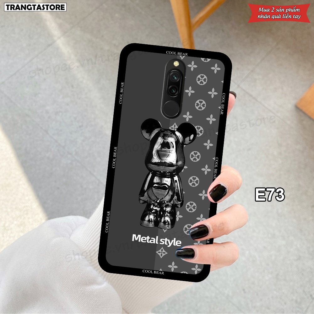 Ốp Xiaomi Redmi 8 in hình gấu Bearbrick,Metal Style,Doremon siêu dễ thương chất lượng
