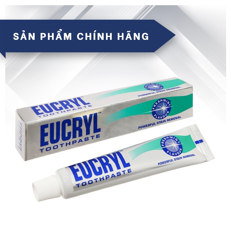 Kem Đánh Răng Bạc Hà Tẩy Trắng Eucryl Toothpaste 62g