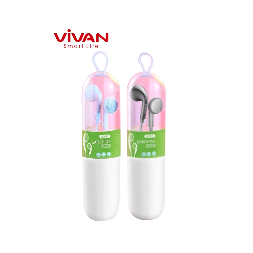 Tai Nghe Nhét Tai VIVAN RE601 Âm Thanh Sắc Nét Nghe Nhạc Đàm Thoại Cổng 3.5mm