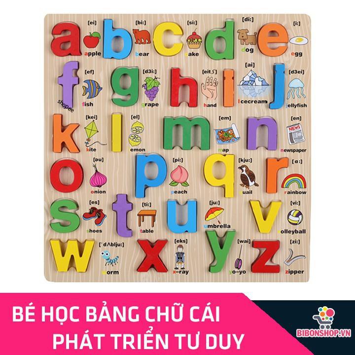 Đồ Chơi Giáo Dục Bảng Học Chữ Cái In Thường Bằng Gỗ Có Phiên Âm Tiếng Anh Cho Bé - Đồ Chơi Gỗ Tự Nhiên