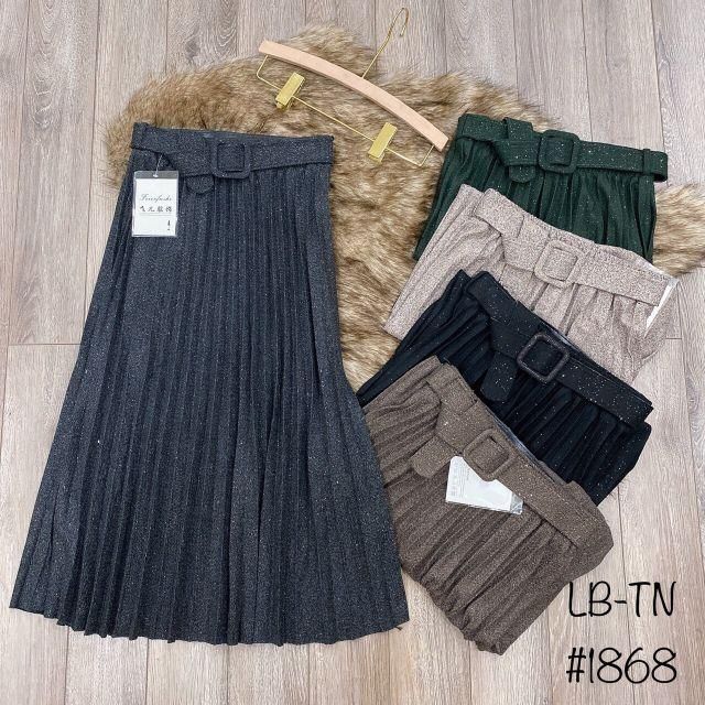 Chân váy dạ dài xếp ly nhũ kèm đai siêu xinh ảnh chụp thật | BigBuy360 - bigbuy360.vn