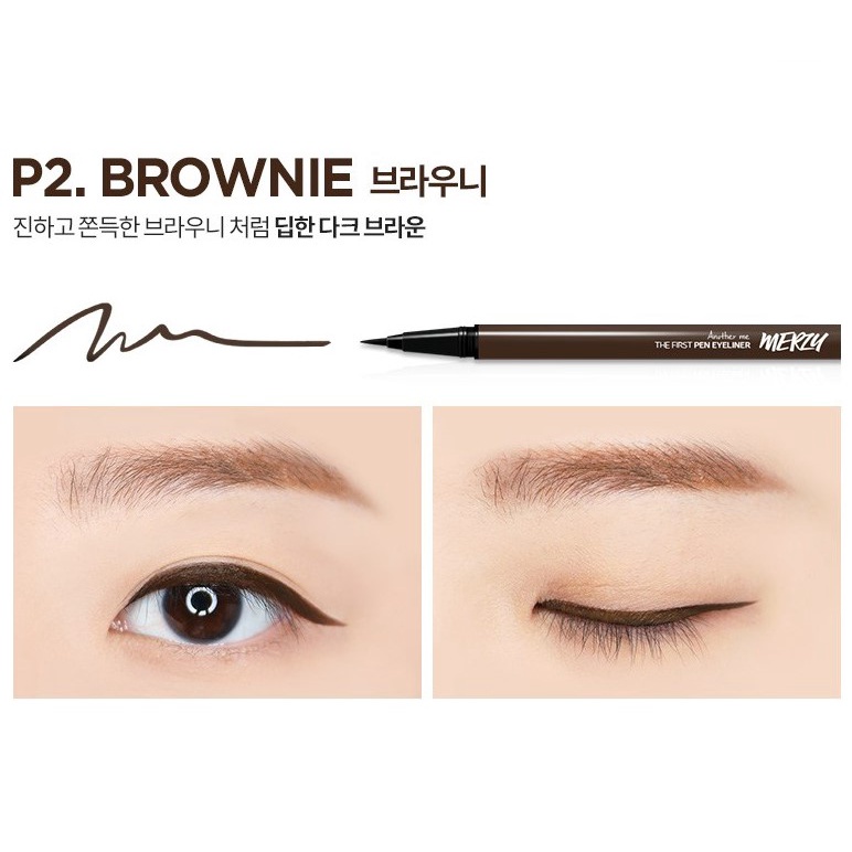 Bút kẻ mắt nước lâu trôi, không lem Merzy the First Pen Eye Liner 0.5g
