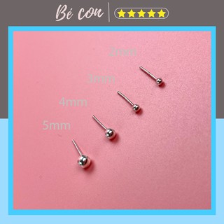 Bông tai bạc chấm bi💝freeship💝khuyên tai bạc minidot