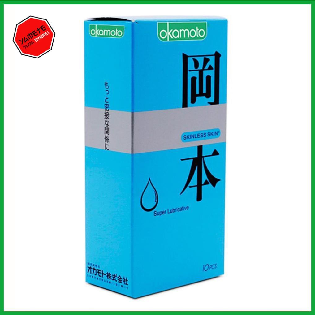 CHÍNH HÃNG 100% Bao Cao Su Okamoto Skinless Skin Super Lubricated Siêu Bôi Trơn Hộp 10 Cái