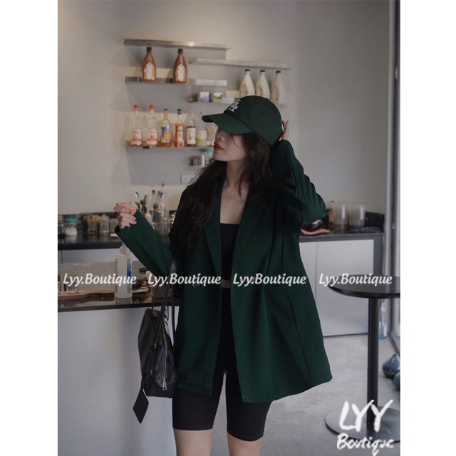 Áo blazer nữ form rộng oversize DÀI TAY/CỘC TAY chất tuyết Hàn Quốc túi nắp 3 màu hot hit LYY BOUTIQUE