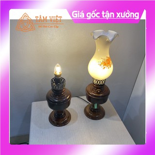 [Đèn Thờ Gỗ Gụ Cao Cấp 100%] Kiểu Đèn Dầu D15
