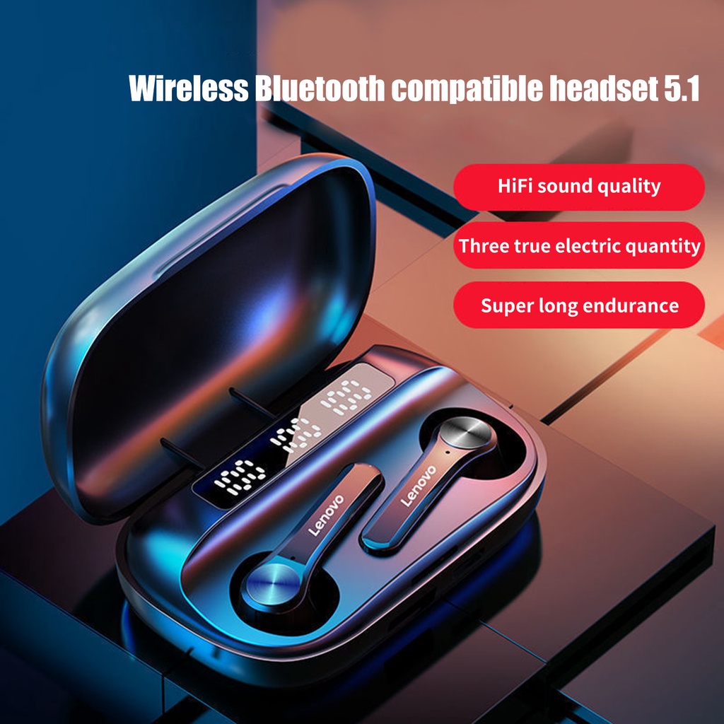 Cặp tai nghe không dây Lenovo QT81 Bluetooth 5.1 âm thanh stereo chống ồn cao cấp