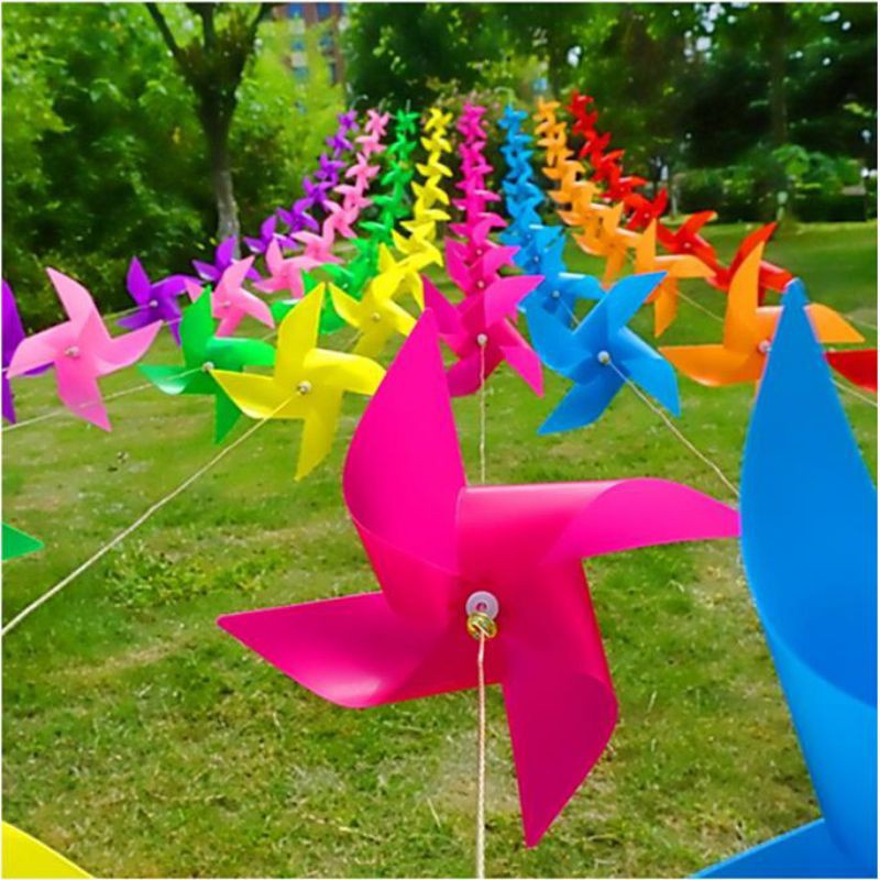 GIÁ HUỶ DIỆT] 100 chong chóng nhựa 7 màu 24cm treo dây
