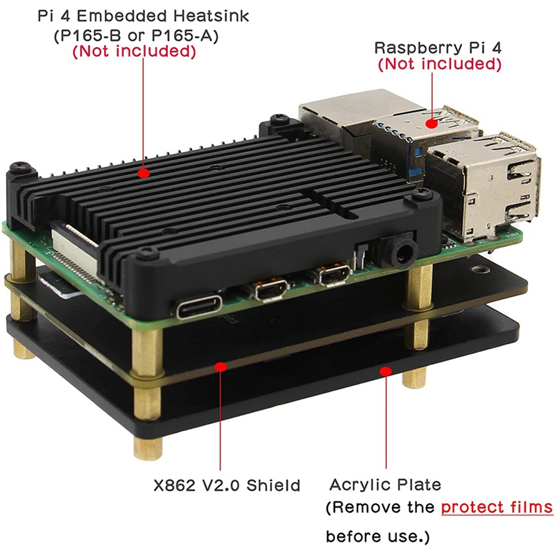 Bảng mạch mở rộng X862 V2.0 M.2 NGFF SATA SSD V2.0 cho Raspberry Pi 4B | WebRaoVat - webraovat.net.vn