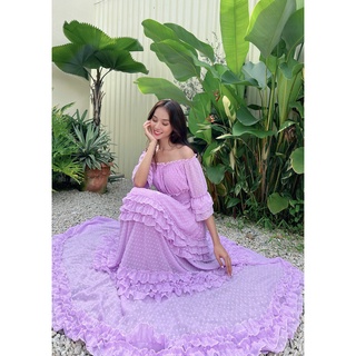 Đầm maxi tím bèo xòe siêu xinh