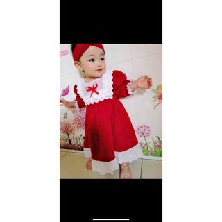 Đầm ( Váy) màu đỏ mặc noel cho bé gái