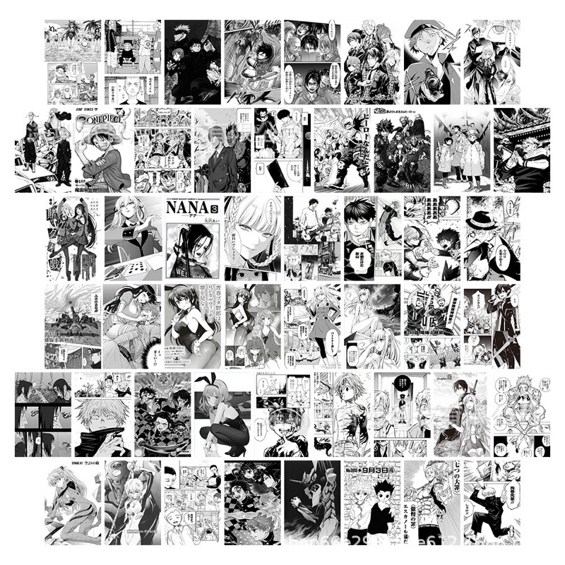 Miếng dán tường anime /manga, kích thước tấm 10x15cm, bóc dán dễ dàng giấy decal truyện tranh cho phòng ngủ