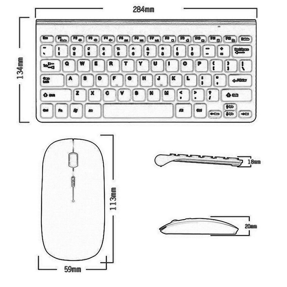 Bộ Bàn Phím + Chuột Không Dây K119 Mini Siêu Mỏng