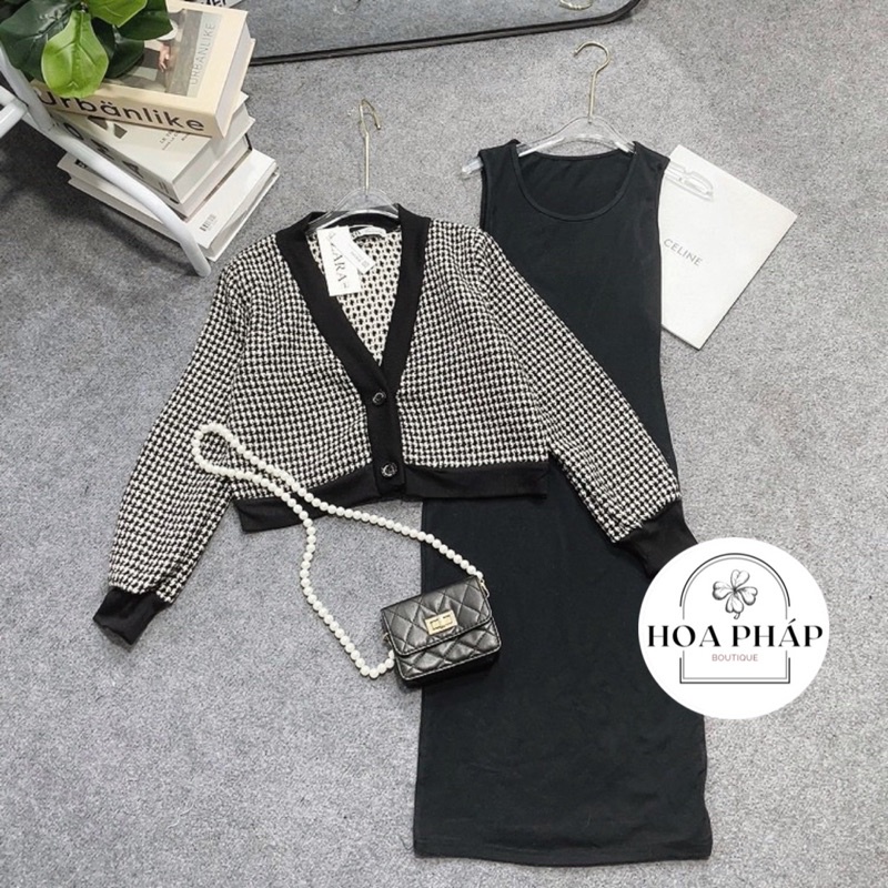 Sét váy body zip mix áo khoác dạ kẻ siêu đẹp (kèm ảnh thật) | BigBuy360 - bigbuy360.vn