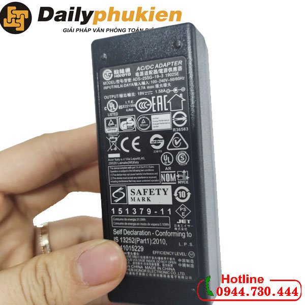 Adapter nguồn màn hình Acer 19V 1.58A dailyphukien