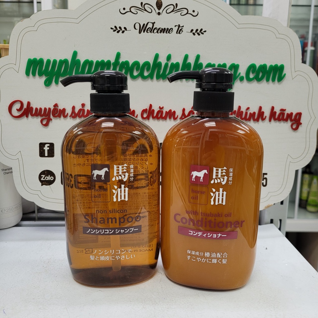 Dầu gội xả mỡ ngựa Horse Oil 600ml của Nhật Bản