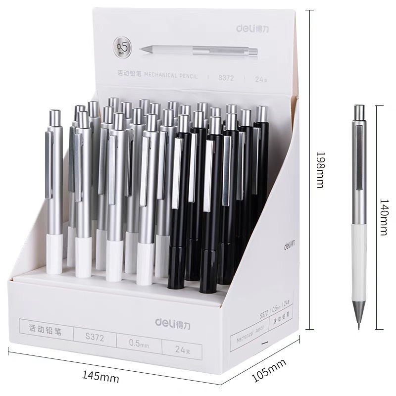 Bút Chì Bấm Bằng Kim Loại Ngòi 0.5MM 0.7MM Có Thể Thay Thế Cho Học Sinh