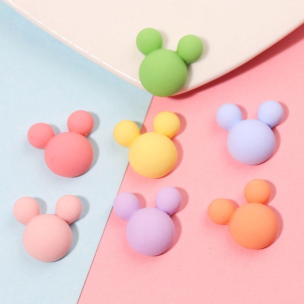 OCEANMAP Phụ Kiện Trang Trí Móng Tay Nghệ Thuật Hình Chuột Mickey Bằng Resin Màu Macaron Dễ Thương