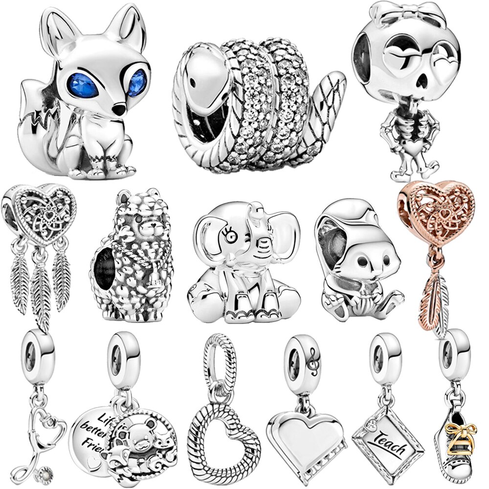 PANDORA CHARMS Vòng Tay Chuỗi Hạt Bạc 925 Thời Trang Mùa Thu 2020