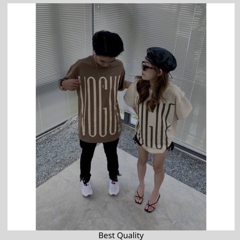 Áo thun Vogue Big Logo cao cấp Áo thun Unisex Vogue in chữ cao cấp