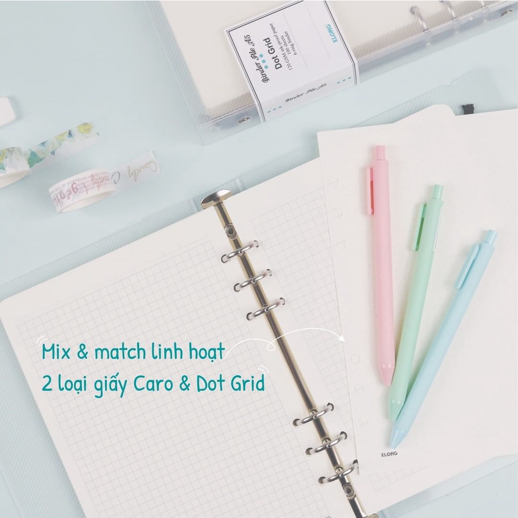 Sổ còng Klong viết thư pháp calligraphy chuyên dụng sổ viết bullet journal giấy xịn 120gsm 200 trang