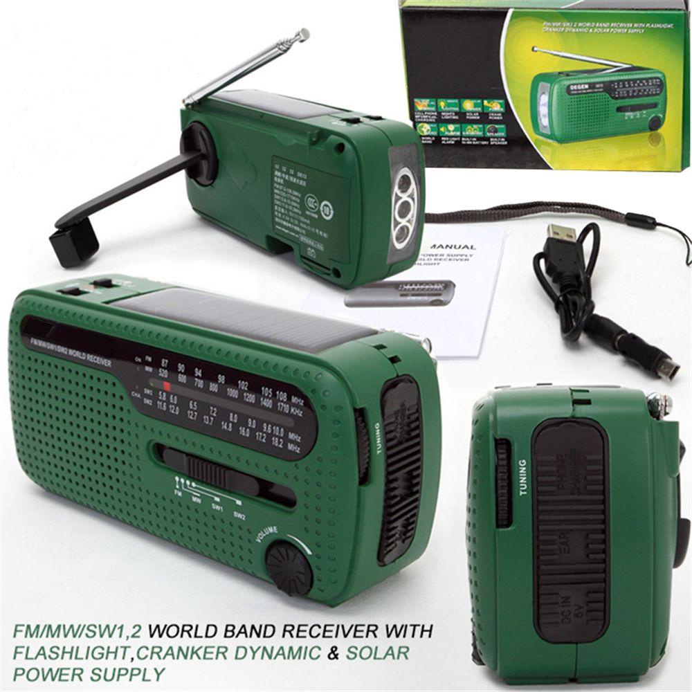 Đèn Pin Năng Lượng Mặt Trời Đa Chức Năng Di Động Phát Sóng Mạnh Mẽ Power B ank Radio Mới