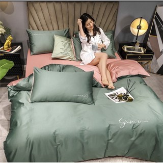 Bộ chăn ga gối lụa tencel sumoi phối màu