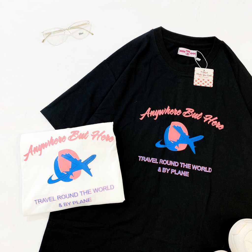 Áo thun tay lỡ ✈ MÁY BAY BUT HERE ✈ phông Unisex nam nữ tee oversize form rộng pull Ulzzang Streetwear Hàn Quốc vải mềm