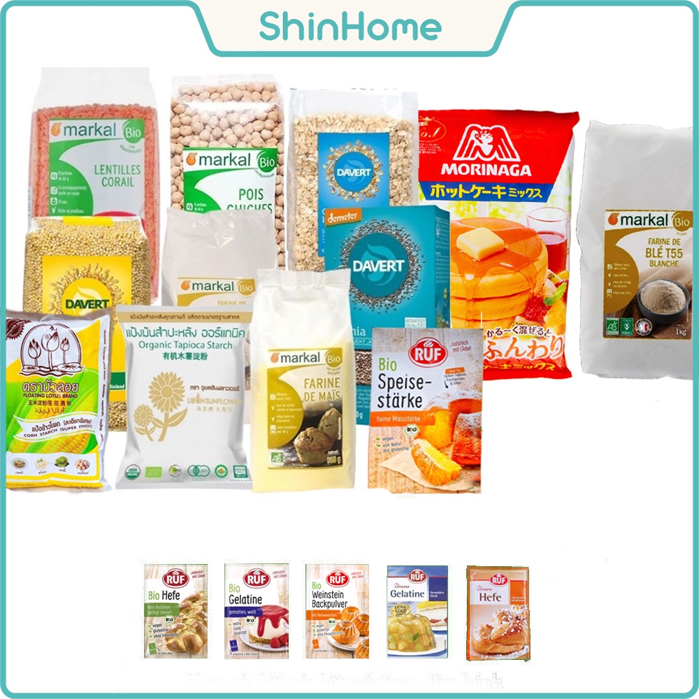 Bột hữu cơ cho bé ăn dặm tổng hợp (bột mì, bột năng, bột gelatine, bột bắp, bột pancake...)