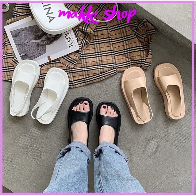 Sandal nữ ulzzang quai chun mới, sandal nữ đi học cao cấp thời trang giá rẻ MAKKI SHOP TD616