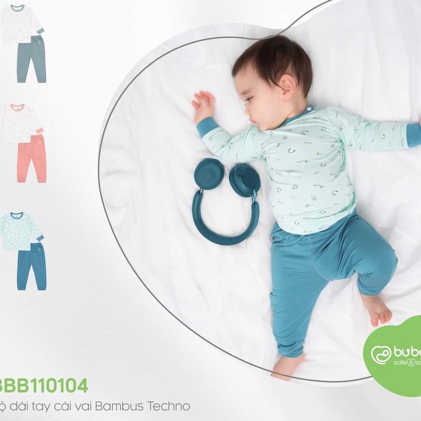 Bộ dài tay cài vai sợi tre Bu Bambus cho bé  6m - 4Y