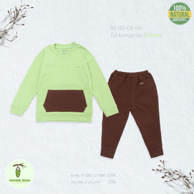 Nature wear - Bộ nỉ bamboo vải dày cao cấp cho bé 6-16kg