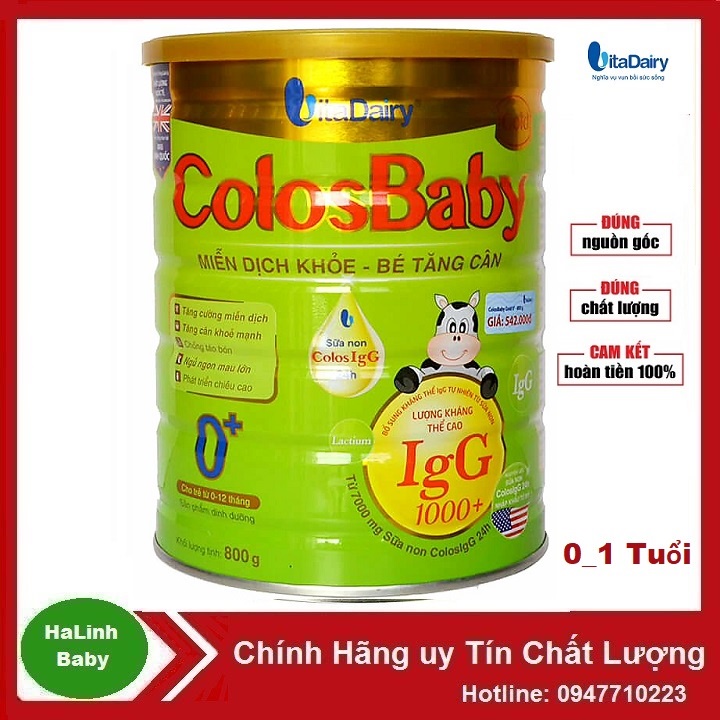 Sữa Non ColosBaby Gold 0+ 1000IgG  800g ( Date mới nhất )