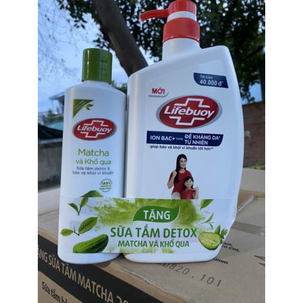 Sữa tắm Lifebuoy diệt khuẩn 850g tặng sữa tắm Detox