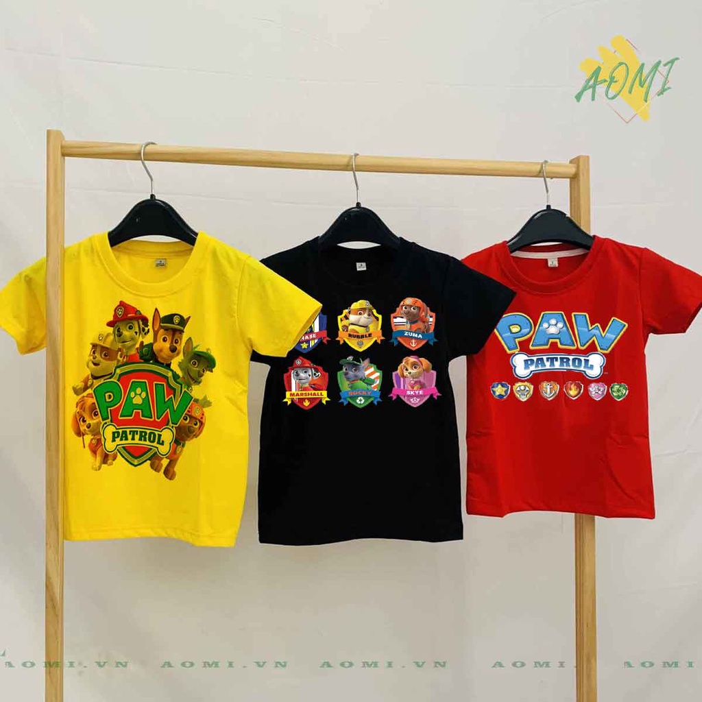 ÁO THUN UNISEX đội chó cứu hộ PHÔNG VÀNG TAY NGẮN NAM NỮ GIA ĐÌNH CẶP ĐÔI SIZE TRẺ EM BÉ TRAI GÁI AOMIVN